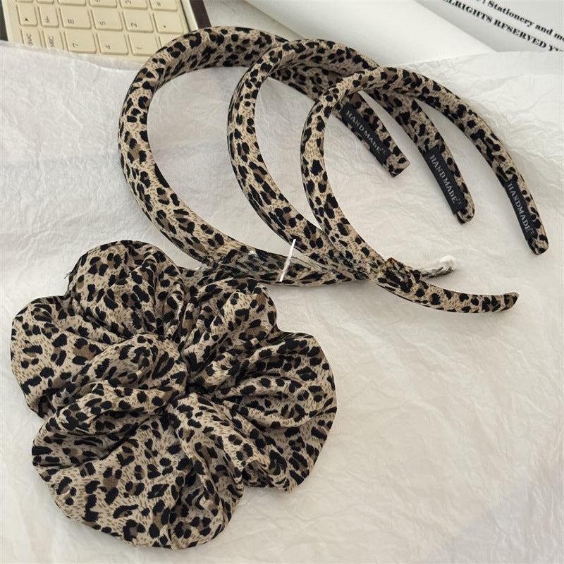 Wholesale Retro Leopard Print Sponge Hair Hoop Fashion All-match Headband Hair Ring